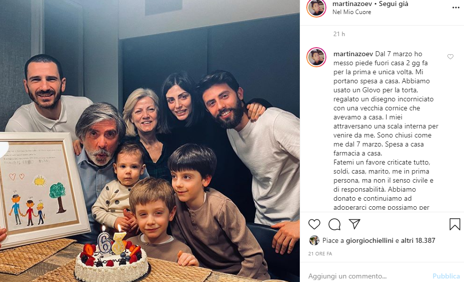 Il post della moglie di Bonucci