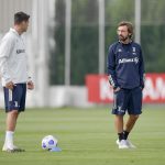Pirlo in allenamento con Morata