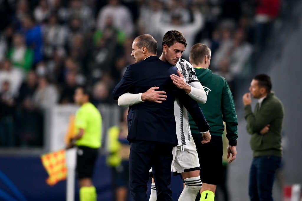 Massimiliano Allegri e Dusan Vlahovic