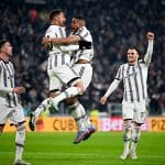 I calciatori della Juve festeggiano il gol di Bremer nel derby della Mole