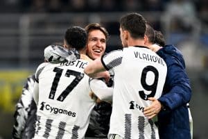 Filip Kostic e Federico Chiesa e Dusan Vlahovic