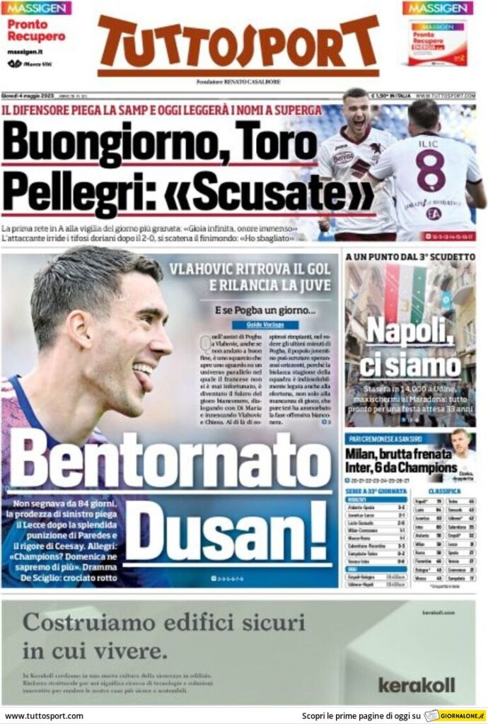 Prima pagina tuttosport